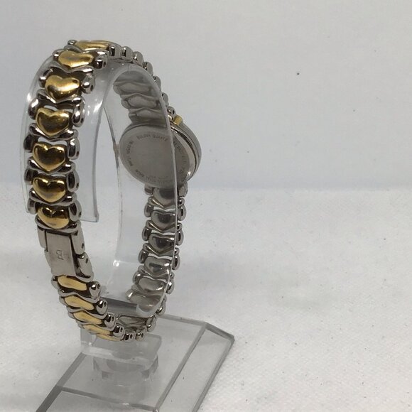 Vintage Bulova Women's Two-Tone Watch with Heart Band and Diamond Accent 98P11 - Picture 7 of 15